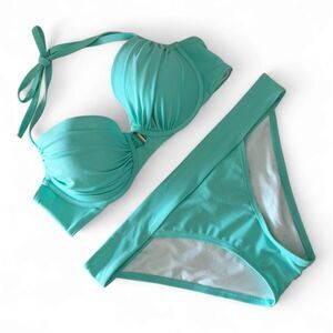 Victoria's Secret Turquoise Halter Bikini Size 36C M